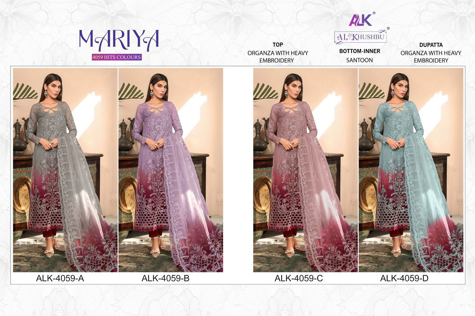 Mariya 4059 By Alk Khushbu Pakistani Suit Catalog